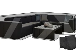 Discount Premium Abdeckhaubenset, für Garten-Essgruppe, z.B. 18519, schwarz, 261x327x77cm + 2x 92x47x37cm, wasserbeständig Schutzhüllen