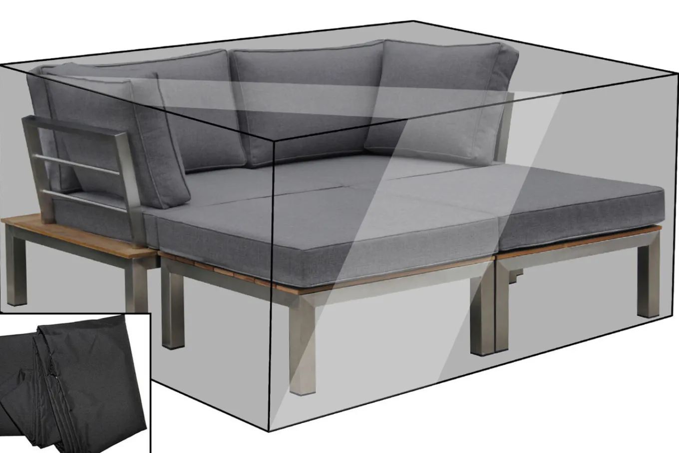 New Premium Abdeckhaube, für Lounge, z.B. 18297, schwarz, 161 x 151 x 63 cm, wasserbeständig Schutzhüllen