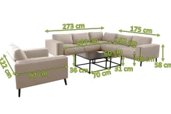 Best Premium Abdeckhaube für Gartenlounge, z.B. 30785, schwarz, 397x373x56cm, wasserbeständig Schutzhüllen
