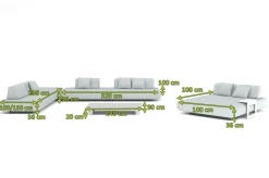 Discount Premium Abdeckhauben Set für Lounge: 23582, schwarz, wasserbeständig Schutzhüllen