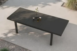 Clearance Premium Ausziehtisch, anthrazit/grau, Alu/Sicherheitsglas, 180/240x100cm, automatischer Ausziehmechanismus Gartentische
