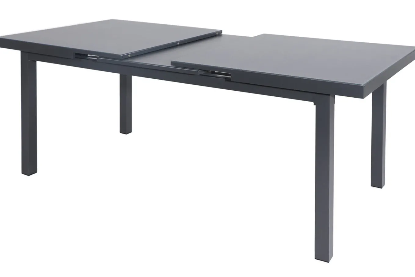 Clearance Premium Ausziehtisch, anthrazit/grau, Alu/Sicherheitsglas, 180/240x100cm, automatischer Ausziehmechanismus Gartentische