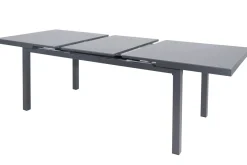 Clearance Premium Ausziehtisch, anthrazit/grau, Alu/Sicherheitsglas, 180/240x100cm, automatischer Ausziehmechanismus Gartentische