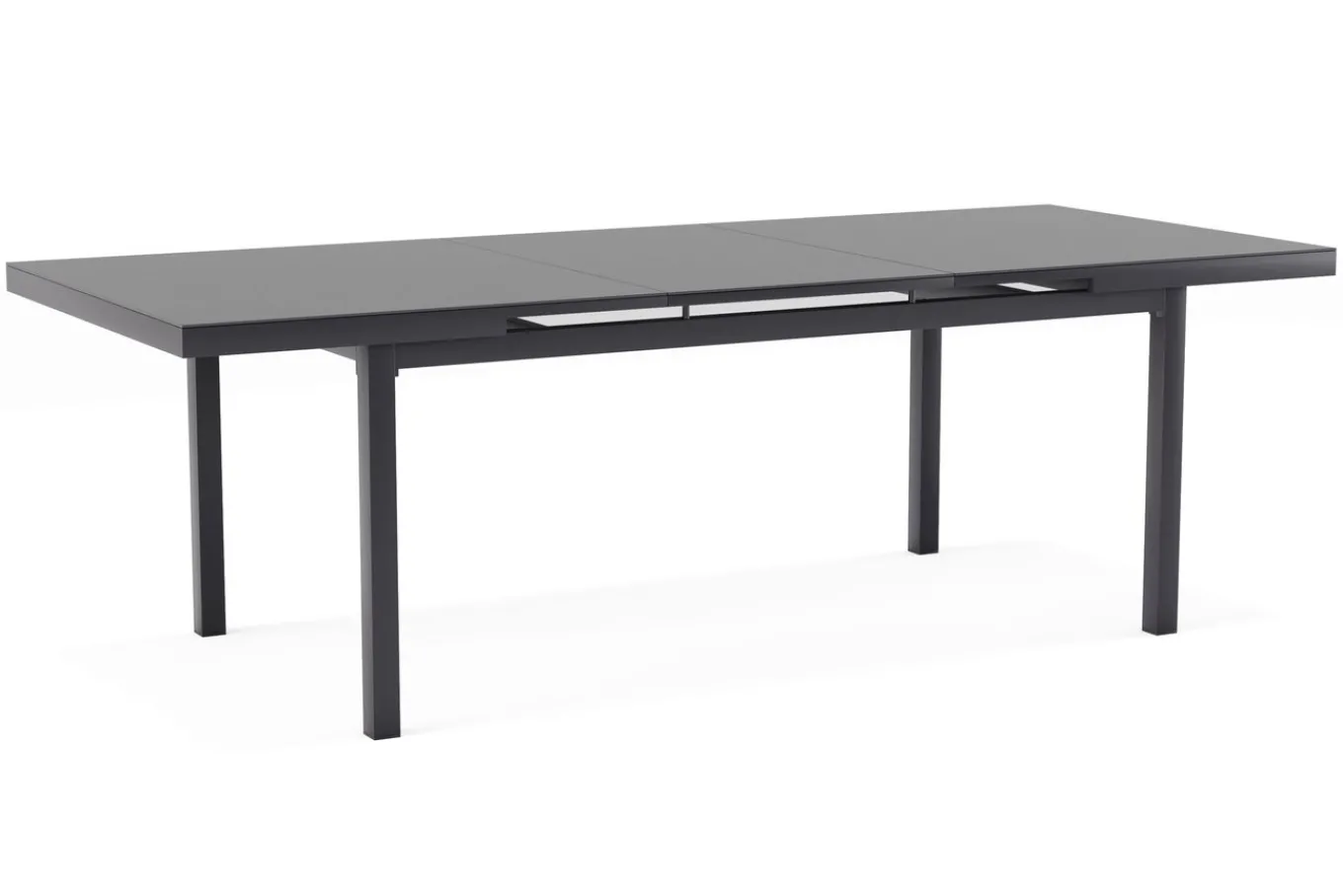 Clearance Premium Ausziehtisch, anthrazit/grau, Alu/Sicherheitsglas, 180/240x100cm, automatischer Ausziehmechanismus Gartentische