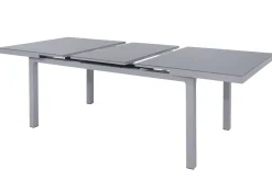 New Premium Ausziehtisch, silber/grau, Alu/Glas, 180/240x100cm, automatischer Ausziehmechanismus Gartentische