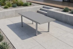 New Premium Ausziehtisch, silber/grau, Alu/Glas, 180/240x100cm, automatischer Ausziehmechanismus Gartentische