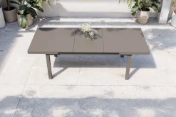 Discount Premium Ausziehtisch, anthrazit matt/grau, Alu/Glas, 180/240x100cm, automatischer Ausziehmechanismus Gartentische