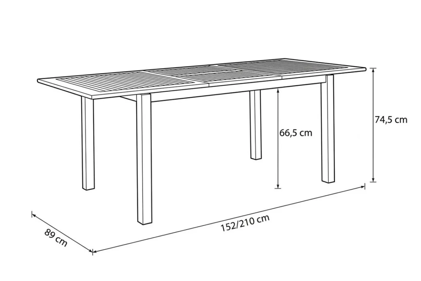 New Premium Ausziehtisch, anthrazit matt, Alu/Teak, 150/210 x 90 cm, Synchronauszug mit Butterfly-Funktion Gartentische