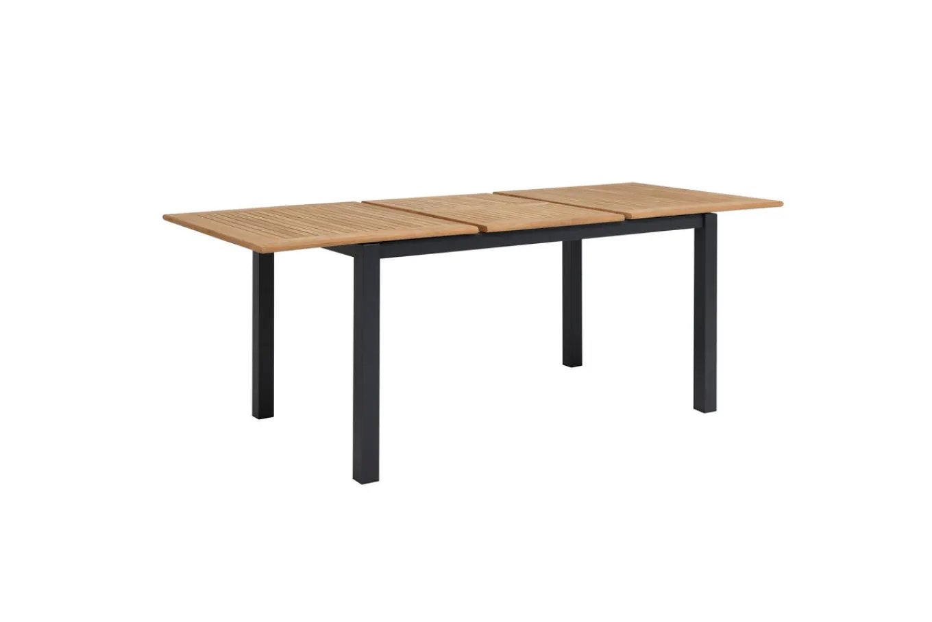 New Premium Ausziehtisch, anthrazit matt, Alu/Teak, 150/210 x 90 cm, Synchronauszug mit Butterfly-Funktion Gartentische