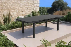 Discount Premium Ausziehtisch, anthrazit/grau, Aluminium/Glas, 180/240x100cm, automatischer Ausziehmechanismus Gartentische