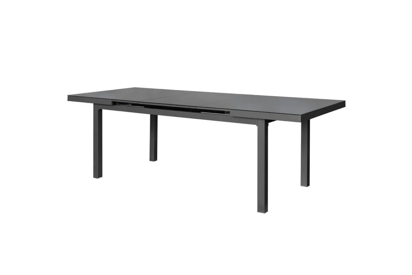 Discount Premium Ausziehtisch, anthrazit/grau, Aluminium/Glas, 180/240x100cm, automatischer Ausziehmechanismus Gartentische