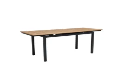 New Premium Ausziehtisch, anthrazit matt, Alu/Teak, 180/240x100cm, automatischer Ausziehmechanismus Gartentische