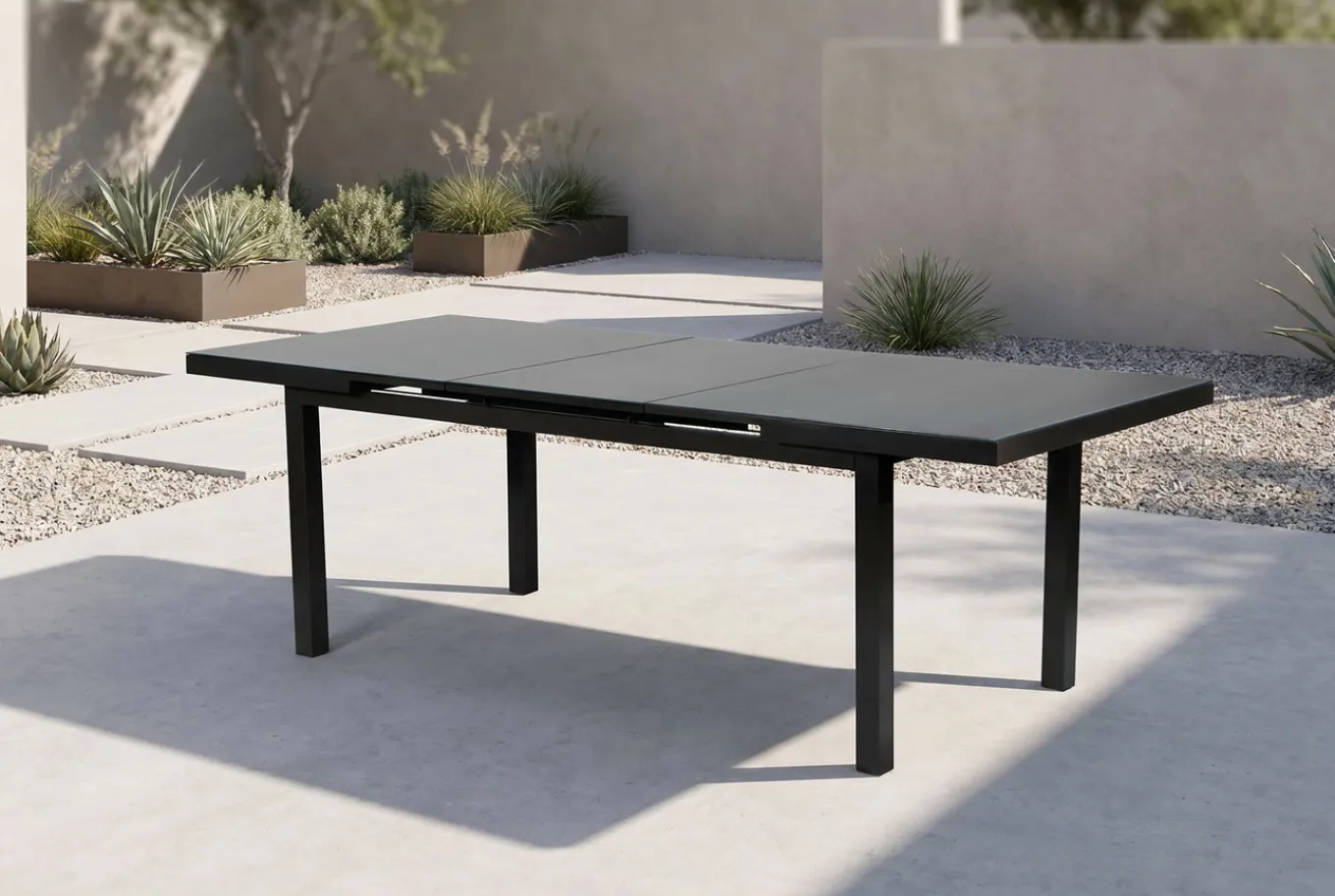 Sale Premium Ausziehtisch, anthrazit/grau, Alu/Glas, 180/240x100cm, automatischer Ausziehmechanismus Gartentische