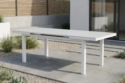 Sale Premium Ausziehtisch, weiß, Alu/Glas, 180/240 x 100 cm, witterungsbeständig, hohe Belastbarkeit Gartentische|Aluminium-Gartenmöbel