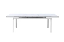 Sale Premium Ausziehtisch, weiß, Alu/Glas, 180/240 x 100 cm, witterungsbeständig, hohe Belastbarkeit Gartentische|Aluminium-Gartenmöbel