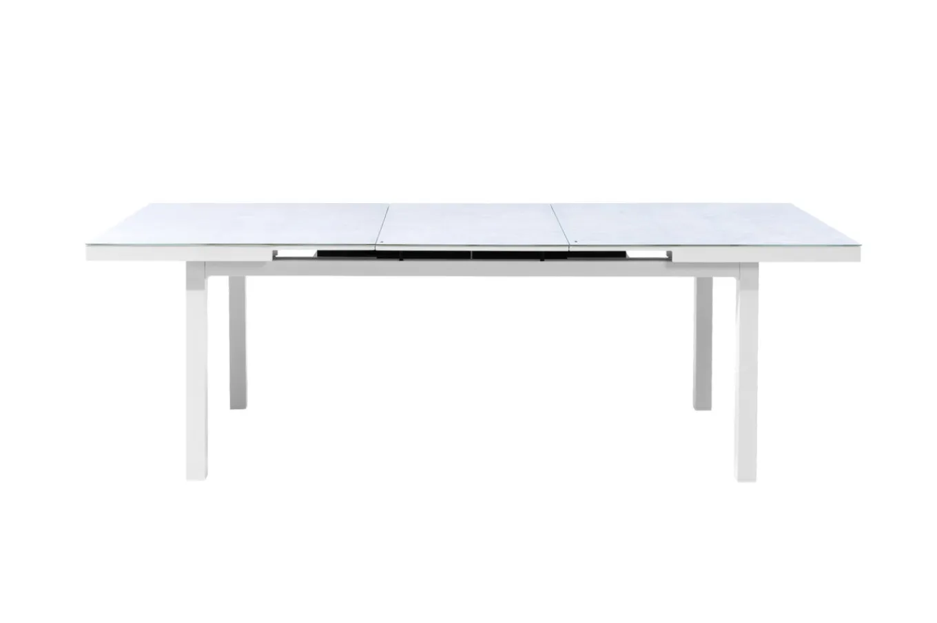 Sale Premium Ausziehtisch, weiß, Alu/Glas, 180/240 x 100 cm, witterungsbeständig, hohe Belastbarkeit Gartentische|Aluminium-Gartenmöbel