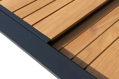 Sale Premium Ausziehtisch, anthrazit matt, Alu/Teak, 200/320 x 100 cm, automatischer Ausziehmechanismus, witterungsbeständig Gartentische|Aluminium-Gartenmöbel