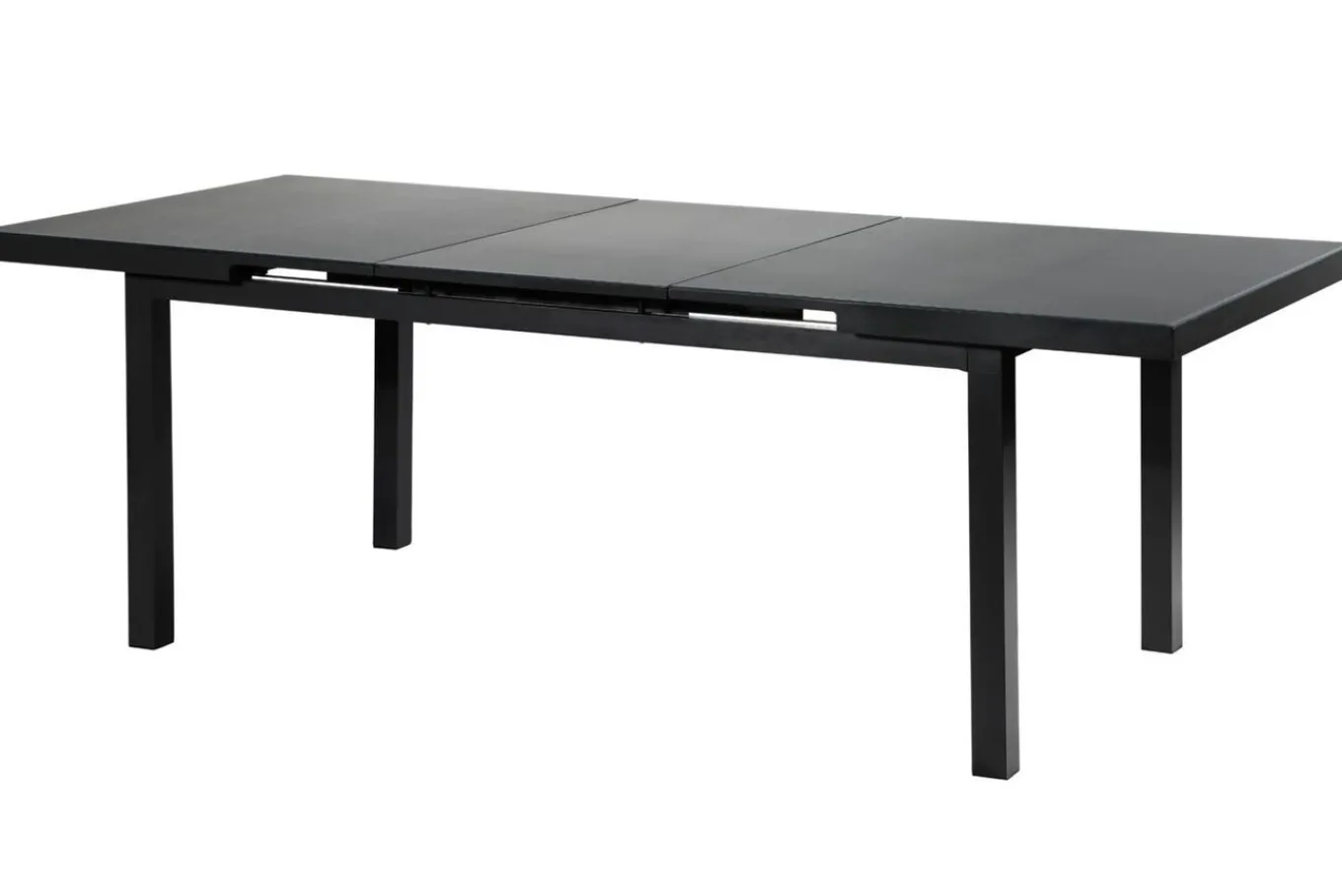 Online Premium Garten-Essgruppe, ® anthrazit matt, Alu/Textilene, Tisch 180/240x100cm, 4 Stapel-, 2 Klappstühle Garten-Essgruppen