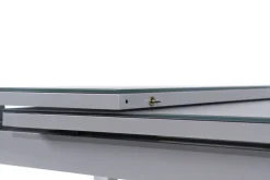 Hot Premium Garten-Essgruppe, silber/grau, Alu/Textilene, Ausziehtisch 180/240 x 100 cm, 4 Stapel-, 2 Klappstühle Garten-Essgruppen|Aluminium-Gartenmöbel