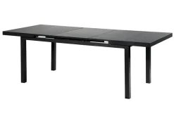 Outlet Premium Garten-Essgruppe, 6 Personen, ausziehbar, 180-240cm, Alu/Glas/Teak, Stapelsessel Garten-Essgruppen