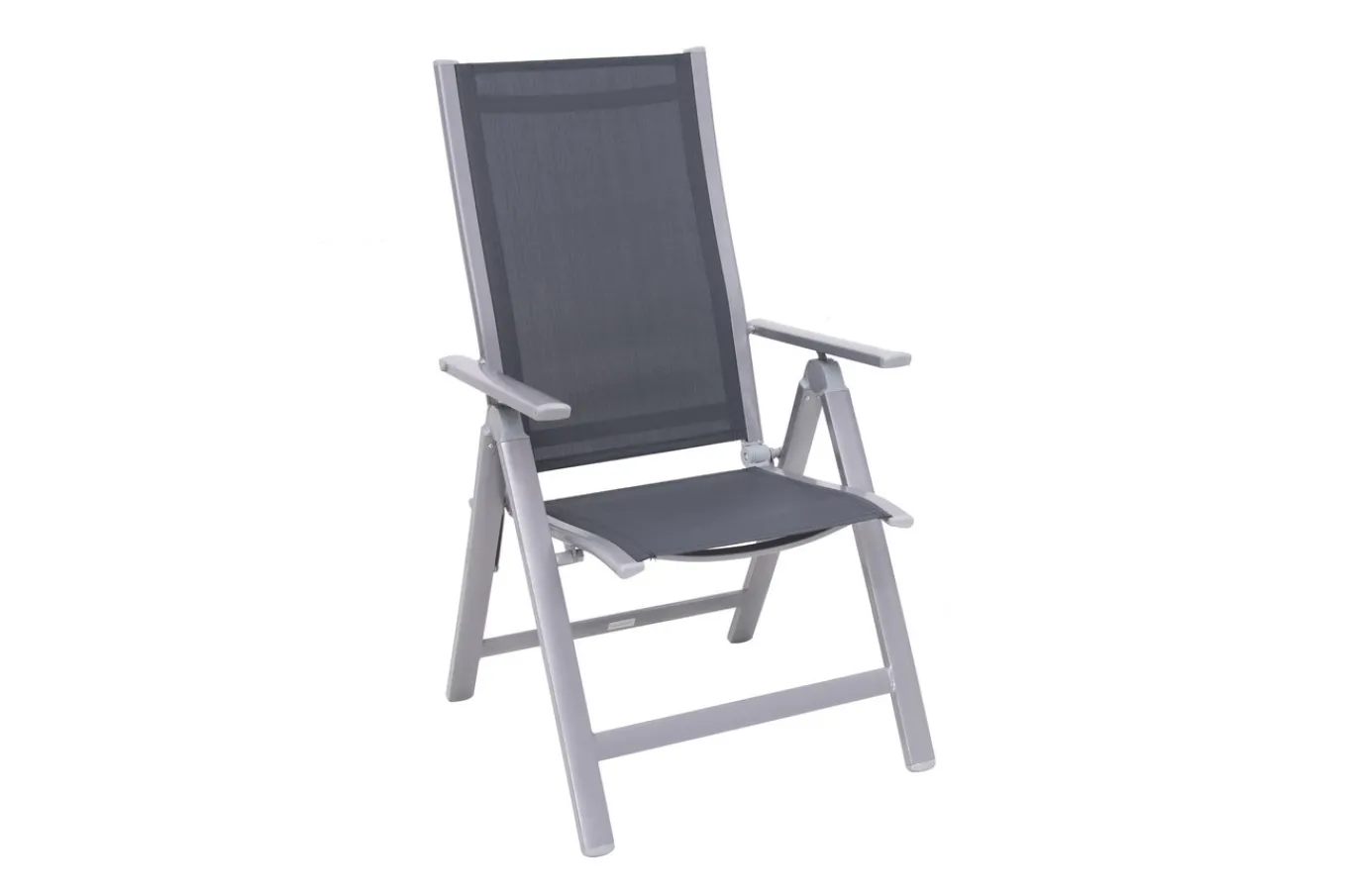 Hot Premium Garten-Essgruppe, silber/anthrazit, Alu/Textilene, Ausziehtisch 180/240 x 100 cm, 6 Klappstühle Garten-Essgruppen
