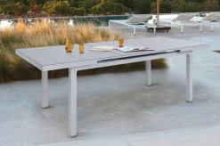 Best Premium Garten-Essgruppe, silber/grau, Alu/Textilene, Ausziehtisch 180/240 x 100 cm, 8 Klappstühle Garten-Essgruppen|Aluminium-Gartenmöbel