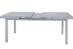Best Premium Garten-Essgruppe, silber/grau, Alu/Textilene, Ausziehtisch 180/240 x 100 cm, 8 Klappstühle Garten-Essgruppen|Aluminium-Gartenmöbel