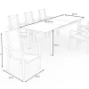 Outlet Premium Garten-Essgruppe, silber/grau, Alu/Textilene, Ausziehtisch 180/240 x 100 cm, 8 Stapelsessel Garten-Essgruppen