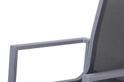 Outlet Premium Garten-Essgruppe, silber/grau, Alu/Textilene, Ausziehtisch 180/240 x 100 cm, 8 Stapelsessel Garten-Essgruppen
