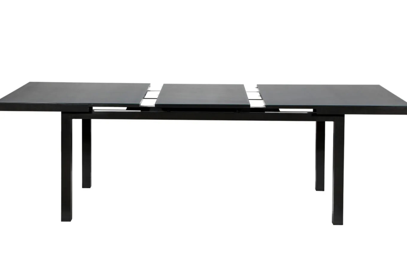 Clearance Premium Garten-Essgruppe, anthrazit/grau, Alu/Textilene, Ausziehtisch 180/240x100cm, 6 Klappstühle Garten-Essgruppen