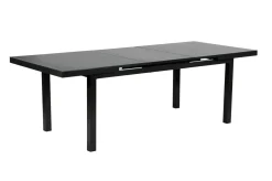 Clearance Premium Garten-Essgruppe, anthrazit/grau, Alu/Textilene, Ausziehtisch 180/240x100cm, 6 Klappstühle Garten-Essgruppen