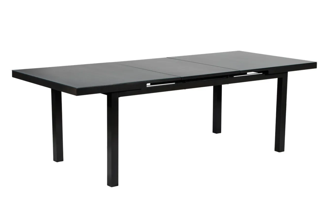 Clearance Premium Garten-Essgruppe, anthrazit/grau, Alu/Textilene, Ausziehtisch 180/240x100cm, 6 Klappstühle Garten-Essgruppen