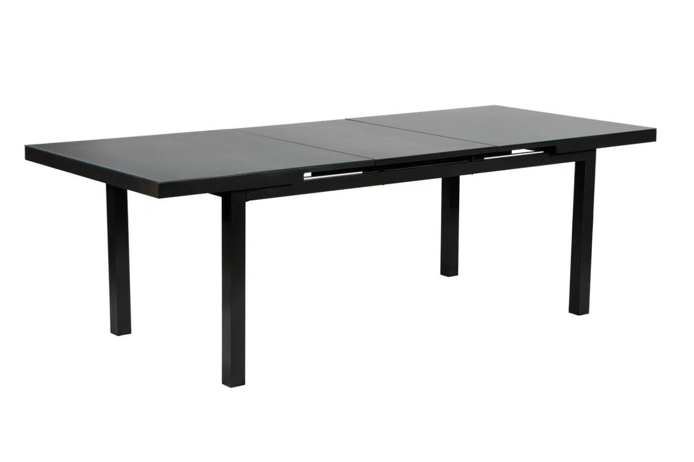 Discount Premium Garten-Essgruppe, anthrazit/grau, Alu/Textilene, Ausziehtisch 180/240x100cm, 8 Klappstühle Garten-Essgruppen