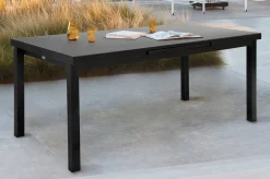 Discount Premium Garten-Essgruppe, anthrazit/grau, Alu/Textilene, Ausziehtisch 180/240x100cm, 8 Klappstühle Garten-Essgruppen