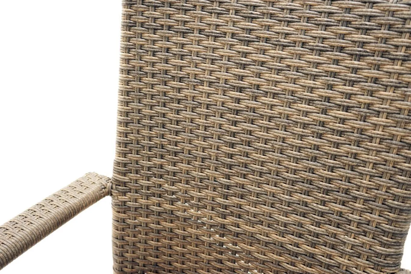 Clearance Rabida Balkon-Set, champagner-meliert, Polyrattan, Tisch 90x90 cm, 2 Stapelstühle, Glasplatte in Steinoptik Balkonmöbel-Set|Polyrattan-Gartenmöbel