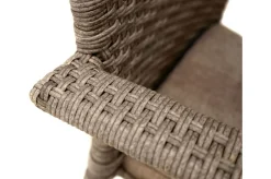 Clearance Rabida Balkon-Set, champagner-meliert, Polyrattan, Tisch 90x90 cm, 2 Stapelstühle, Glasplatte in Steinoptik Balkonmöbel-Set|Polyrattan-Gartenmöbel