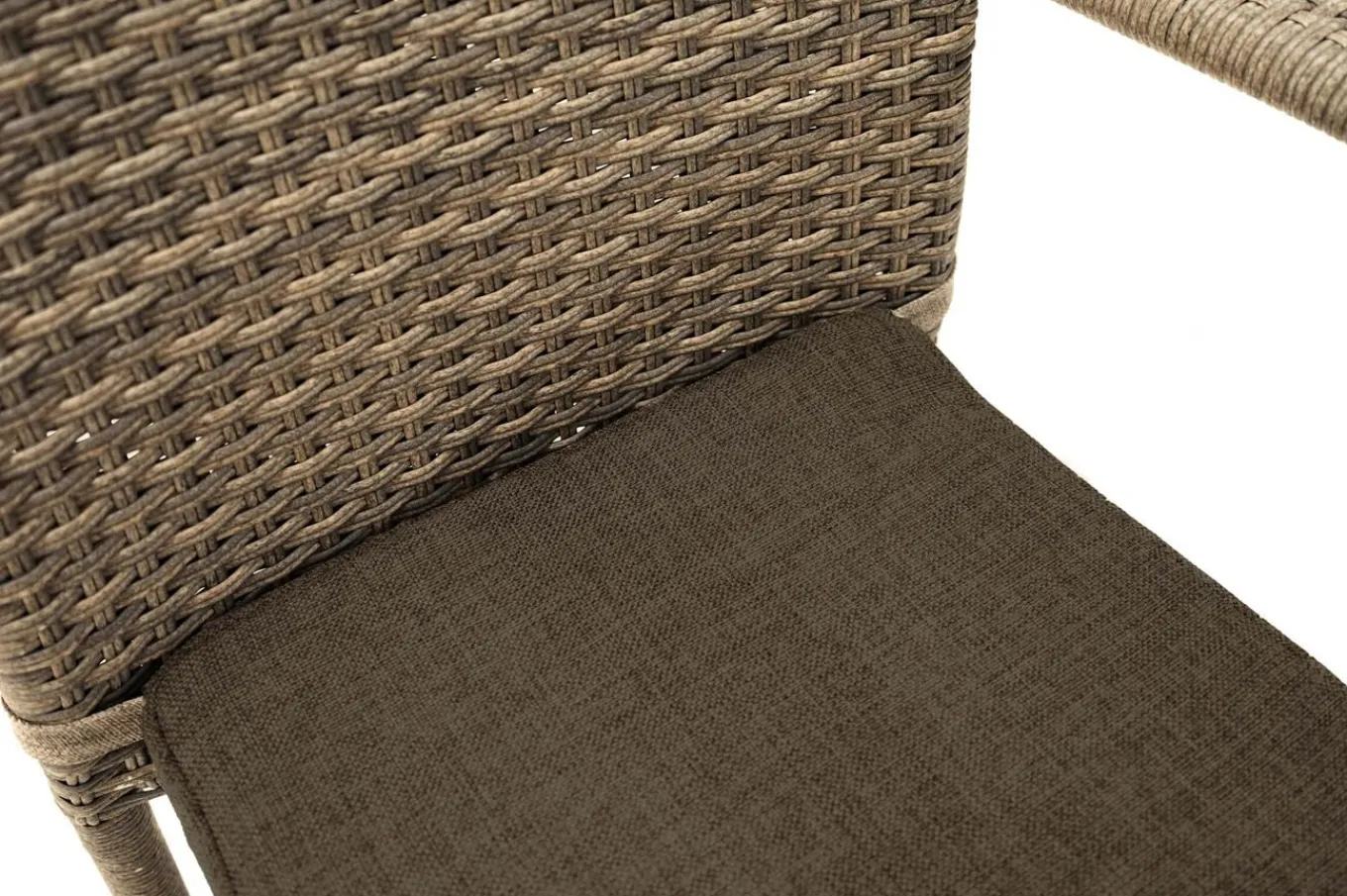 Clearance Rabida Balkon-Set, champagner-meliert, Polyrattan, Tisch 90x90 cm, 2 Stapelstühle, Glasplatte in Steinoptik Balkonmöbel-Set|Polyrattan-Gartenmöbel