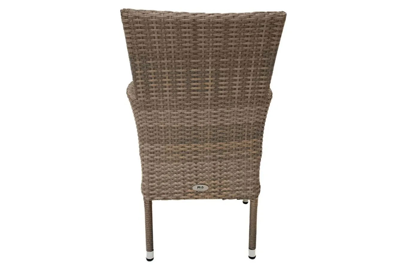 Best Rabida Balkon-Set, champagner-meliert, Polyrattan, Tisch 90x90 cm, 2 Stapelsessel, Glasplatte in Steinoptik Balkonmöbel-Set|Polyrattan-Gartenmöbel