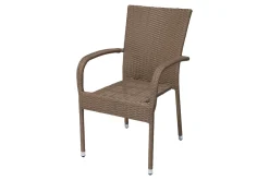 Rabida Basic Stapelstuhl, champagner-meliert, Polyrattan, 64 x 56 x 92 cm, inkl. Polster Polyrattan-Gartenmöbel|Gartenstühle & Gartensessel