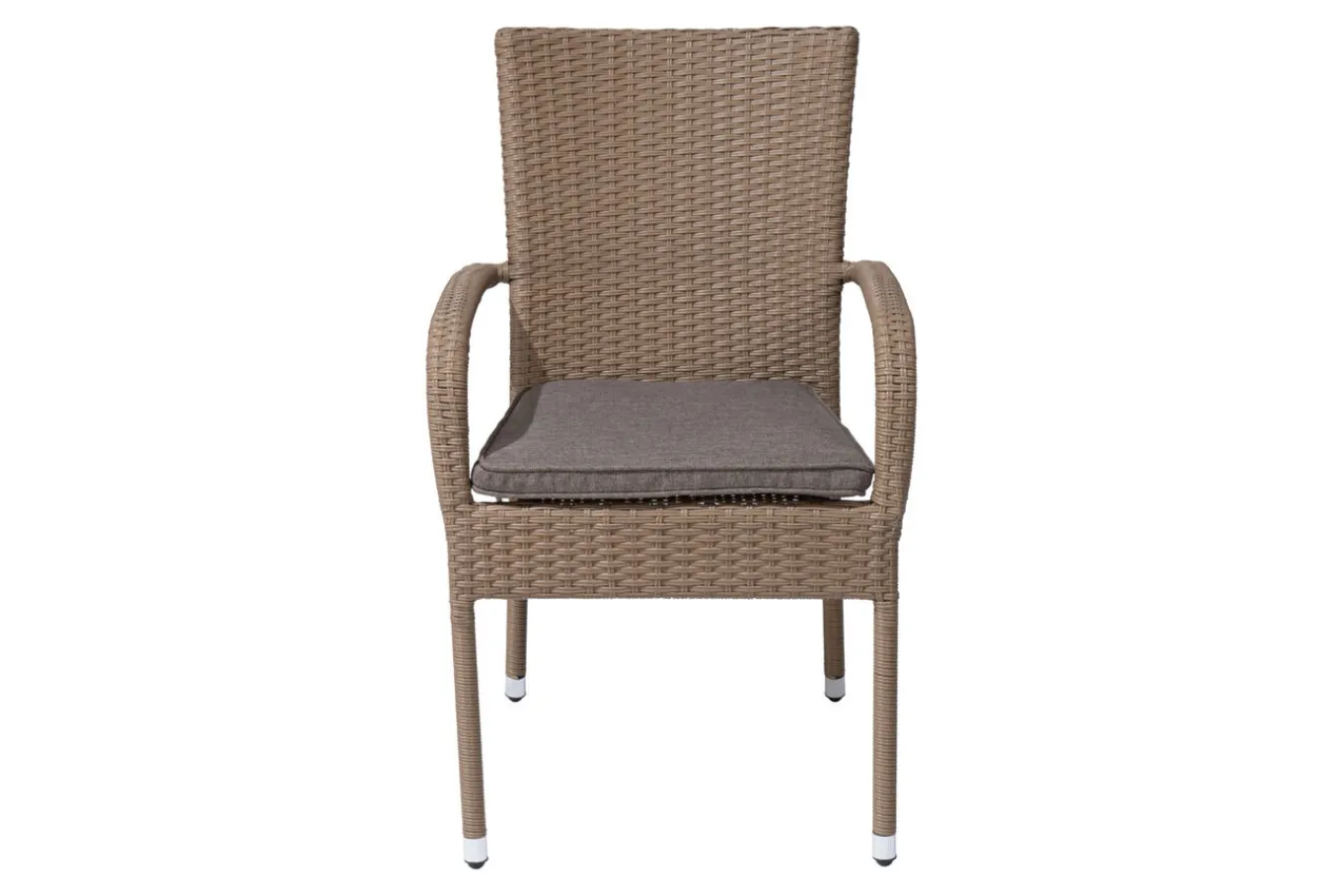 Rabida Basic Stapelstuhl, champagner-meliert, Polyrattan, 64 x 56 x 92 cm, inkl. Polster Polyrattan-Gartenmöbel|Gartenstühle & Gartensessel