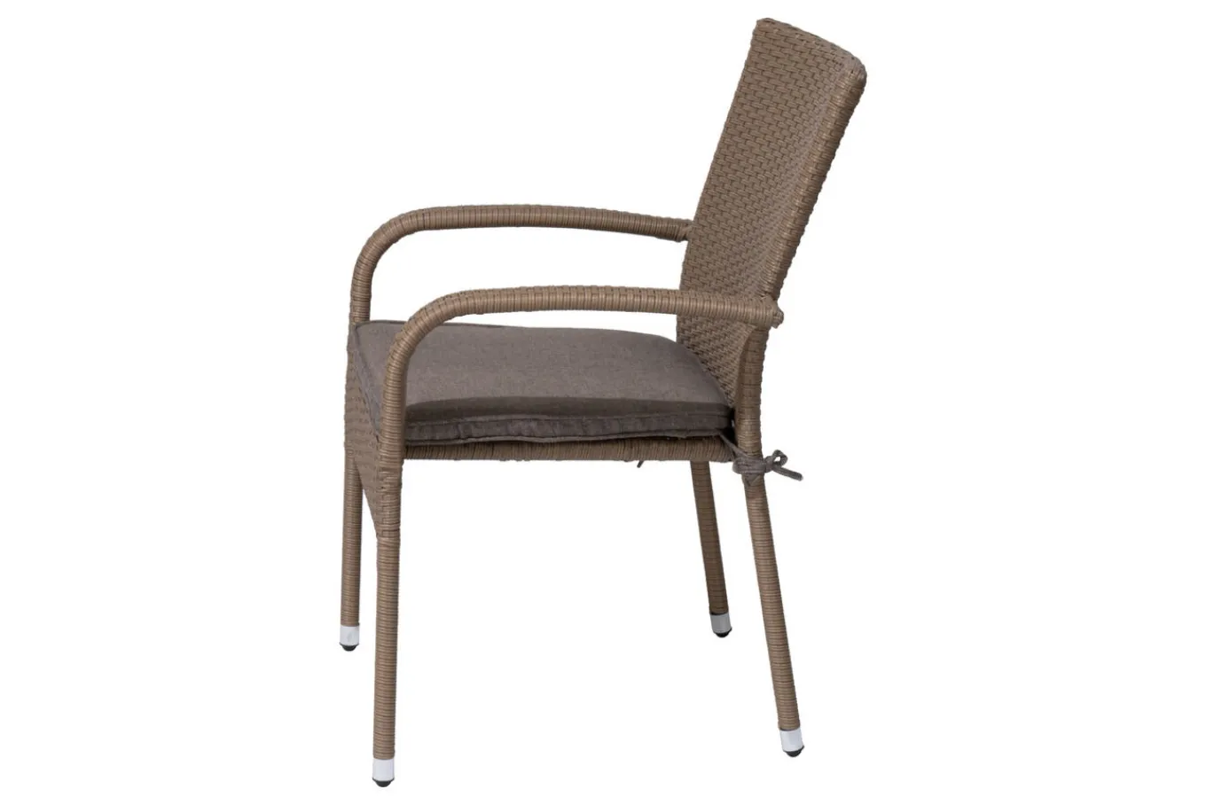 Rabida Basic Stapelstuhl, champagner-meliert, Polyrattan, 64 x 56 x 92 cm, inkl. Polster Polyrattan-Gartenmöbel|Gartenstühle & Gartensessel
