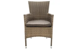 Hot Rabida Basic Stapelsessel, champagner-meliert, Polyrattan, 59 x 62 x 92 cm, inkl. Polster Polyrattan-Gartenmöbel|Gartenstühle & Gartensessel