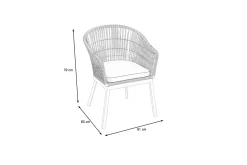 Hot Raffaelo Sessel, anthazit matt, Alu/Rope-Geflecht, inkl. Sitzkissen Aluminium-Gartenmöbel|Gartenstühle & Gartensessel