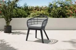 Hot Raffaelo Sessel, anthazit matt, Alu/Rope-Geflecht, inkl. Sitzkissen Aluminium-Gartenmöbel|Gartenstühle & Gartensessel