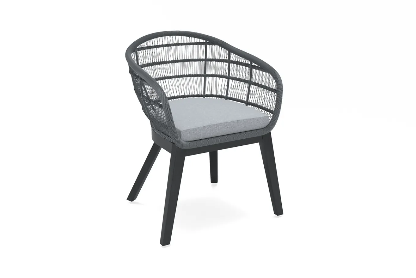 Hot Raffaelo Sessel, anthazit matt, Alu/Rope-Geflecht, inkl. Sitzkissen Aluminium-Gartenmöbel|Gartenstühle & Gartensessel
