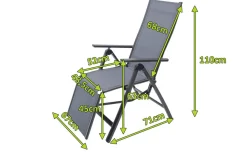 Discount Relaxsessel, anthrazit/grau, Alu/Textilene, 67x71x45cm Gartenstühle & Gartensessel