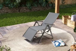Discount Relaxsessel, anthrazit/grau, Alu/Textilene, 67x71x45cm Gartenstühle & Gartensessel