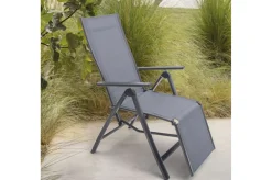 Discount Relaxsessel, anthrazit/grau, Alu/Textilene, 67x71x45cm Gartenstühle & Gartensessel