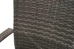 Hot Rocking Balkon-Set, grau/braun-meliert, Polyrattan, Tisch 90x90 cm, 2 Stapelstühle, Glasplatte in Steinoptik Balkonmöbel-Set|Polyrattan-Gartenmöbel