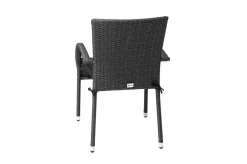 Outlet Rocking Basic Stapelstuhl, grau/braun-meliert, Polyrattan, 56 x 64 x 92 cm, inkl. Polster Polyrattan-Gartenmöbel|Gartenstühle & Gartensessel